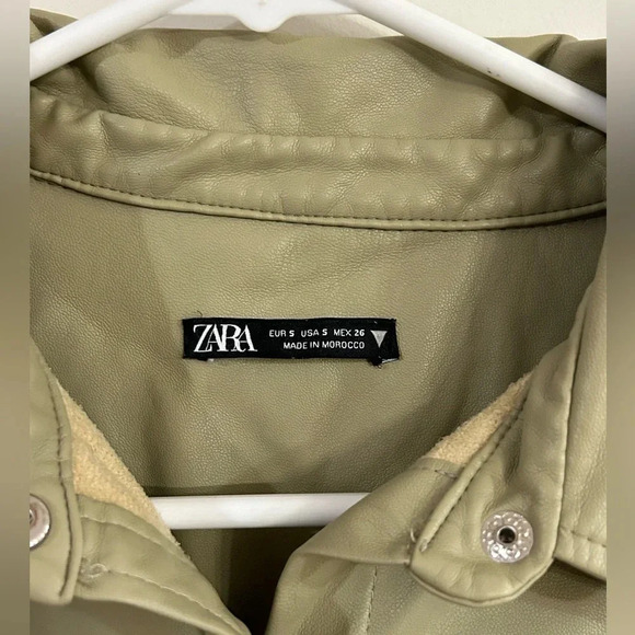 Zara Faux Leather Top Blouse Shacket Corset Seams - Picture 2 of 7